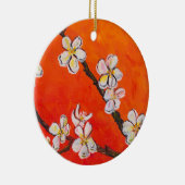 White Blossoming Branch Keramisch Ornament (Rechts)