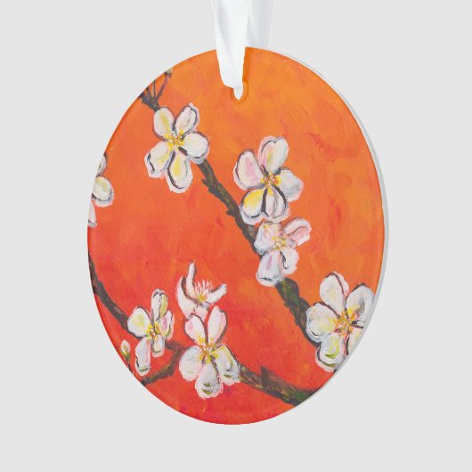 White Blossoming Branch Ornament (voorkant)