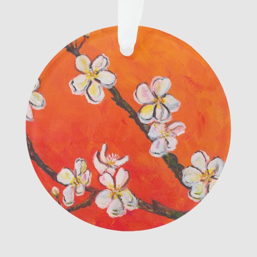 White Blossoming Branch Ornament (voorkant)