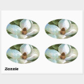 White Blossoming Magnolia Ovale Sticker (Vel)