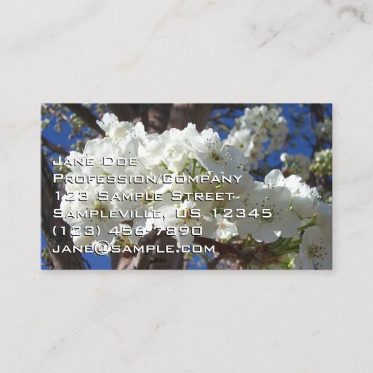 White Blossoms II Spring Flowering Tree Visitekaartje (Voorkant)