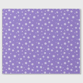 White Blossoms on Purple Cadeaupapier (Vlak)