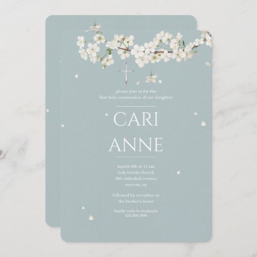 White Blossoms Religious Kaart (Voorkant / Achterkant)