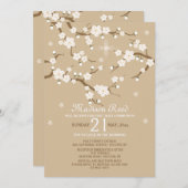 White Blossoms uitnodiging (Voorkant / Achterkant)
