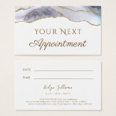 White Blue Agate Appointment Card Visitekaartje (Voorkant /achterkant)