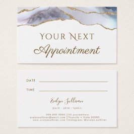 White Blue Agate Appointment Card Visitekaartje