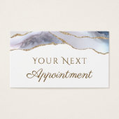 White Blue Agate Appointment Card Visitekaartje (Voorkant)