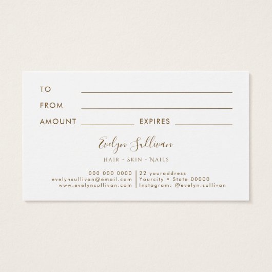 White Blue Agate Gift Kaart (Achterkant)