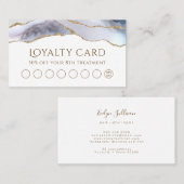 White Blue Agate-loyaliteitskaart Visitekaartje (Voorkant / Achterkant)