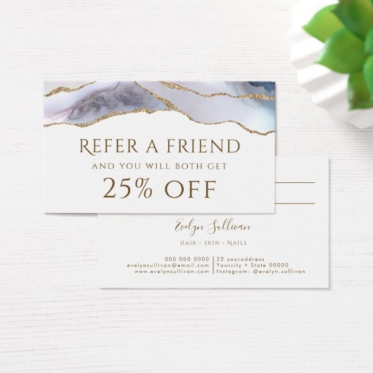 White Blue Agate Reference Kaart (Bureau)