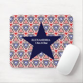 White Blue American Patriotic Modern Pattern Muismat (Met muis)