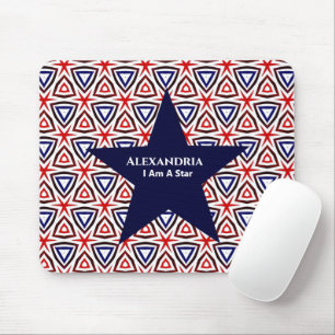 White Blue American Patriotic Modern Pattern Muismat