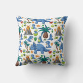White, Blue, and Green Dinosaur Pillow Kussen (Achterkant)