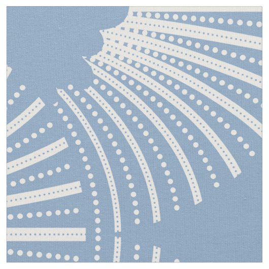 White & Blue Art-Deco-patroon Stof (Close Up)