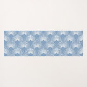 White & Blue Art-Deco-patroon Yogamat (Achterkant (horizontaal))
