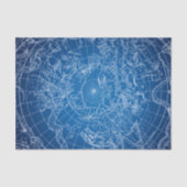 White & Blue Astrological Map Tissuepapier (Voorkant)