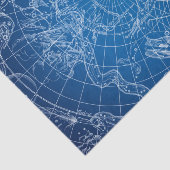 White & Blue Astrological Map Tissuepapier (Detail)