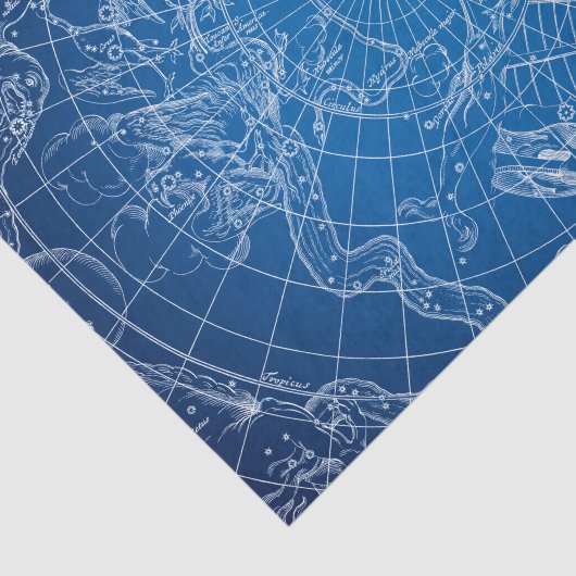 White & Blue Astrological Map Tissuepapier (Detail)
