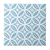 White Blue Blauwgroen Cirtern Pattern Ceramic Tile Tegeltje (Voorkant)