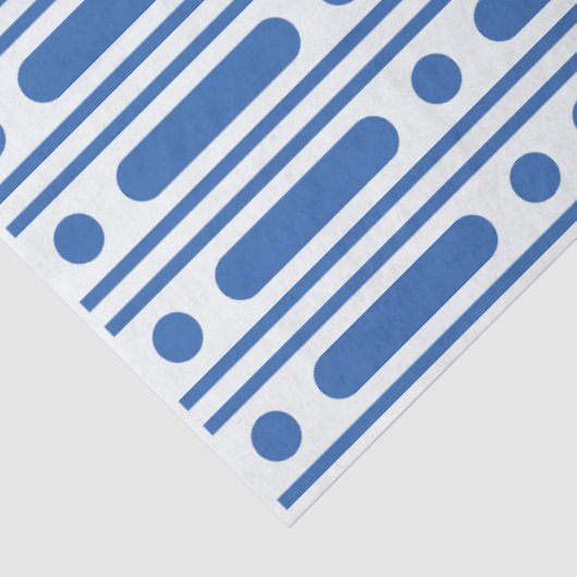 White Blue Bone Inlay Dots Border Decoupage Paper Tissuepapier (Detail)