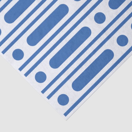 White Blue Bone Inlay Dots Border Decoupage Paper Tissuepapier (Detail)