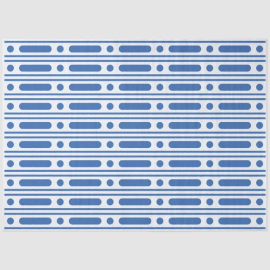 White Blue Bone Inlay Dots Border Decoupage Paper Tissuepapier (Voorkant)