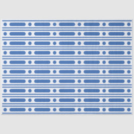 White Blue Bone Inlay Dots Border Decoupage Paper Tissuepapier