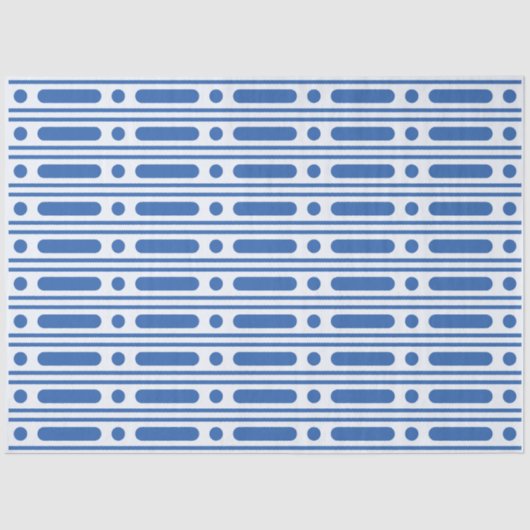 White Blue Bone Inlay Dots Border Decoupage Paper Tissuepapier (Voorkant)