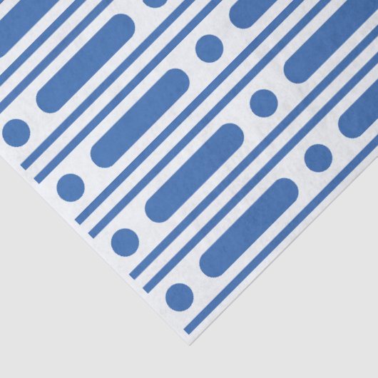 White Blue Bone Inlay Dots Border Decoupage Paper Tissuepapier (Detail)