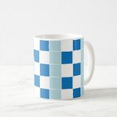 White Blue Checkerboard gecontroleerd Koffiemok (Voorkant rechts)