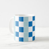 White Blue Checkerboard gecontroleerd Koffiemok (Voorkant links)