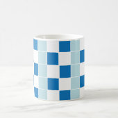 White Blue Checkerboard gecontroleerd Koffiemok (Center)