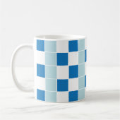 White Blue Checkerboard gecontroleerd Koffiemok (Links)