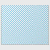 White & Blue Checkerboard Wrapping Paper Roll Cadeaupapier (Vlak)