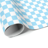 White & Blue Checkerboard Wrapping Paper Roll Cadeaupapier (Rol Hoek)