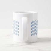 White Blue Chevron Pattern Mok (Achterkant)
