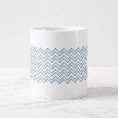 White Blue Chevron Pattern Mok (Voorkant)