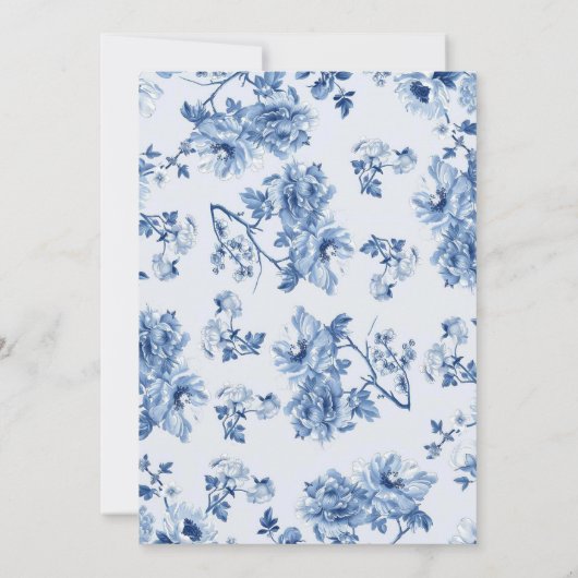 White Blue Chinoiserie Pumpkin Herfst Baby shower Kaart (Achterkant)