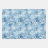 White Blue Christmas Winter Snowflakes Inpakpapier Vel (Voorkant 3)