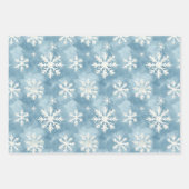 White Blue Christmas Winter Snowflakes Inpakpapier Vel (Voorkant 2)