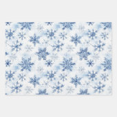 White Blue Christmas Winter Snowflakes Inpakpapier Vel (Voorkant)
