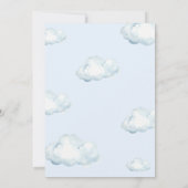 White Blue Cloud Nine Baby Shower Party Kaart (Achterkant)
