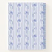 White Blue Coastal Chic Stripes Family Recipe Book Notitieboek (Achterkant)