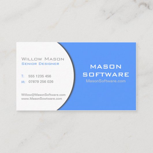 White & Blue Corporate Technology Visitekaartje (Voorkant)