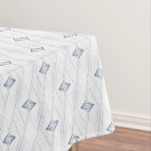 White Blue Diamond Pattern Moderne Geometric Print Tafelkleed (Voorbeeld)