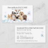 White Blue Dog Spa Salon Sitting Bathing Grooming Visitekaartje (Voorkant / Achterkant)