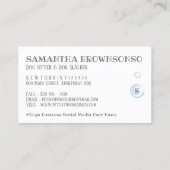 White Blue Dog Spa Salon Sitting Bathing Grooming Visitekaartje (Achterkant)