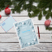 White & Blue Elegant Christmas Kaart