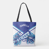 White, Blue en Baby Blue Cheerleader Design Tote Bag (Achterkant)