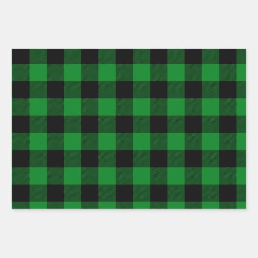 White Blue en Green Buffalo Pset Canadeana Inpakpapier Vel (Voorkant 3)